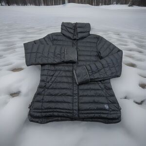 Mountain Hardwear Women's Small‎ Black Duck Down Puffer Jacket Button Up (Flaw)